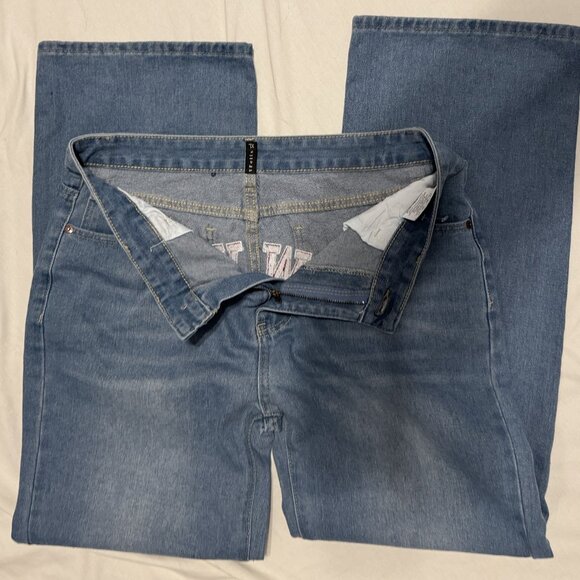 NEW YORK Woman's Jeans 90's Vintage Embroidery Baggy Denim Y2K High Waist Korean - Picture 2 of 9